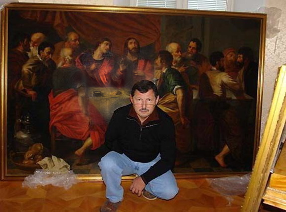 Картина XVII века «Тайная вечеря», купленная в 1991 году на аукционе «Сотбис» и подаренная Кумариным Новодевичьему монастырю