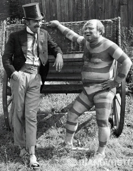 В роли Герцога с Евгением Леоновым в фильме Георгия Данелии «Совсем пропащий», 1973 год