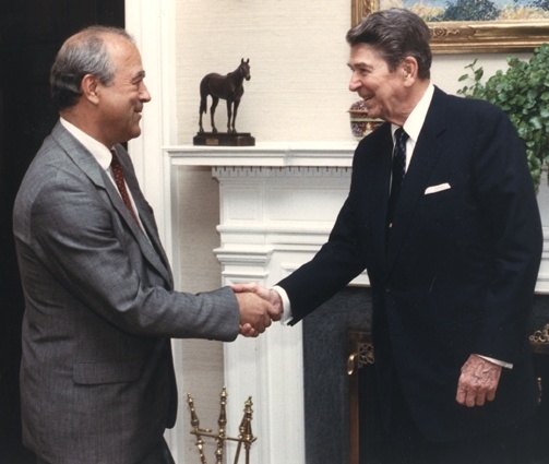 С президентом США Рональдом Рейганом в Белом доме, Вашингтон, 1988 год