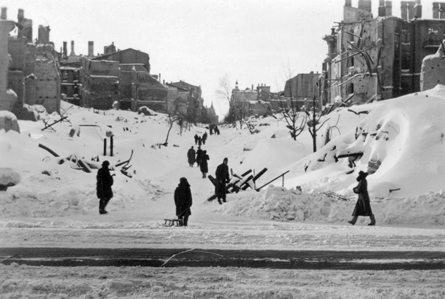 Разрушенная Прорезная, Киев, 1942 год