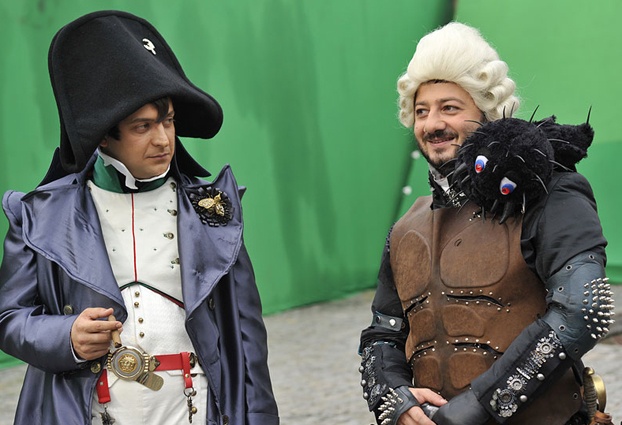 В роли Наполеона с Михаилом Галустяном в фильме Марюса Вайсберга «Наполеон против Ржевского», 2012 год
