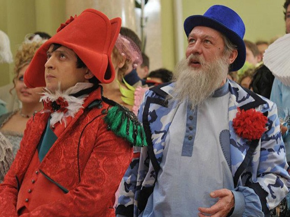 В роли Наполеона с Михаилом Ефремовым (Лев Толстой) в комедии Марюса Вайсберга «Ржевский против Наполеона», 2012 год