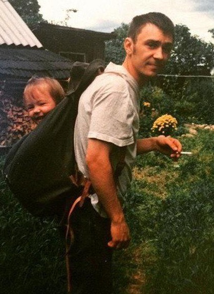 С дочерью Серафимой от первого брака с Марией Исмагиловой, 1994 год