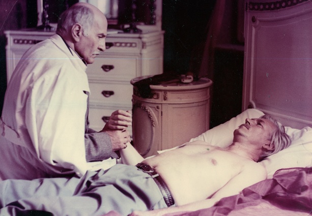 Со Станиславом Любшиным в фильме «Канувшее время», 1990 год