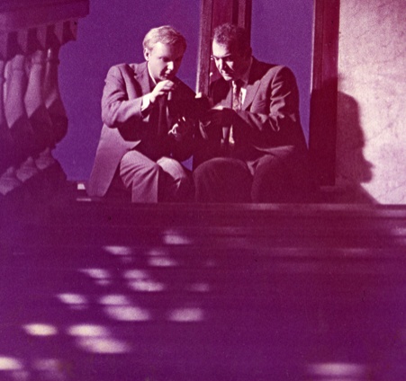 С Андреем Мягковым в картине Сергея Микаэляна «Гроссмейстер», 1972 год. После невозвращения Корчного в СССР фильм был снят с проката