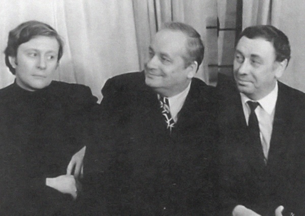 Андрей Миронов, Георгий Менглет и Анатолий Папанов. «Менглет — потрясающий, выдающийся, совершенно уникальный, обаяния нечеловеческого. Папанов сложный был человек, но актер великолепный»