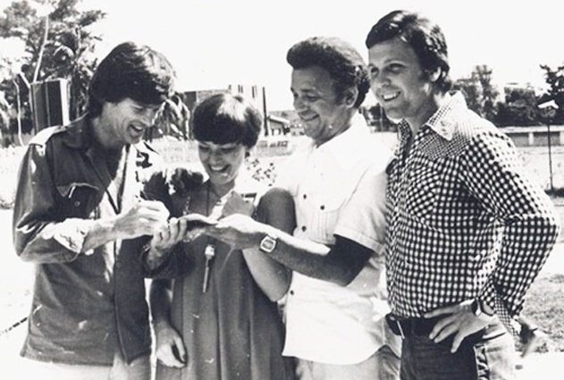 Популярный в СССР американский певец Дин Рид, Ирина Понаровская, Иосиф Кобзон и Лев Лещенко, конец 70-х