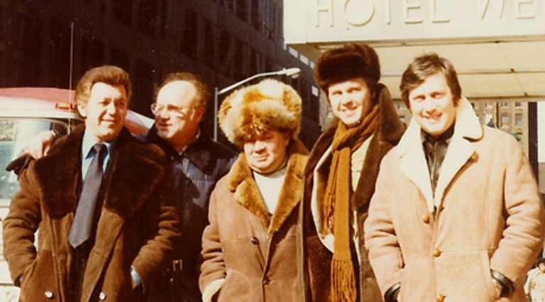 Иосиф Кобзон, Евгений Леонов, Лев Лещенко и Владимир Винокур в Нью-Йорке