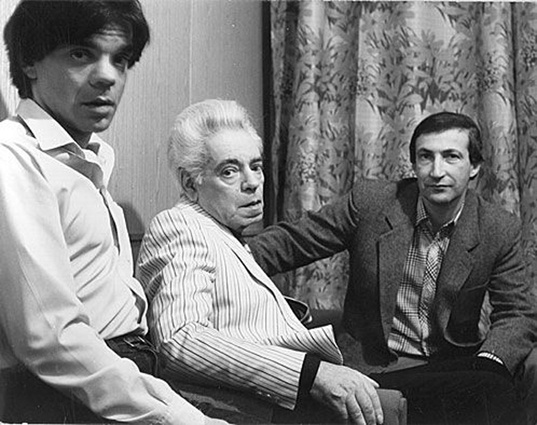 С Аркадием и Константином Райкиными, 80-е. Реприза Альтова «Зал ожидания» стала для Аркадия Исааковича последней 