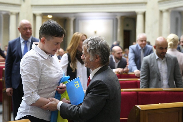 С легендарным политзаключенным, лидером крымско-татарского национального движения Мустафой Джемилевым в Верховной Раде Украины, июнь 2016 года