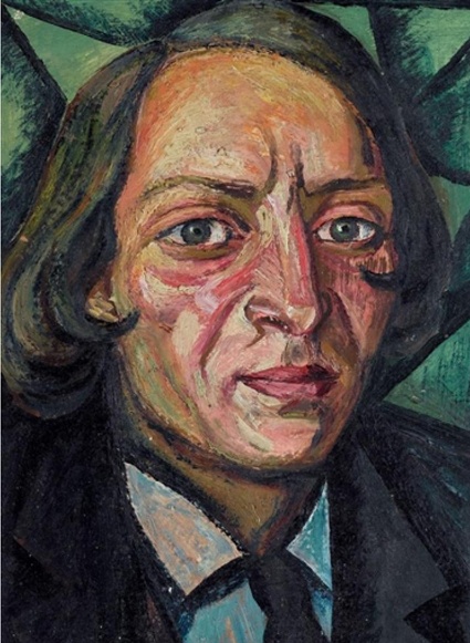 Работа Давида Бурлюка, «Портрет Венедикта Марта», 1920 год